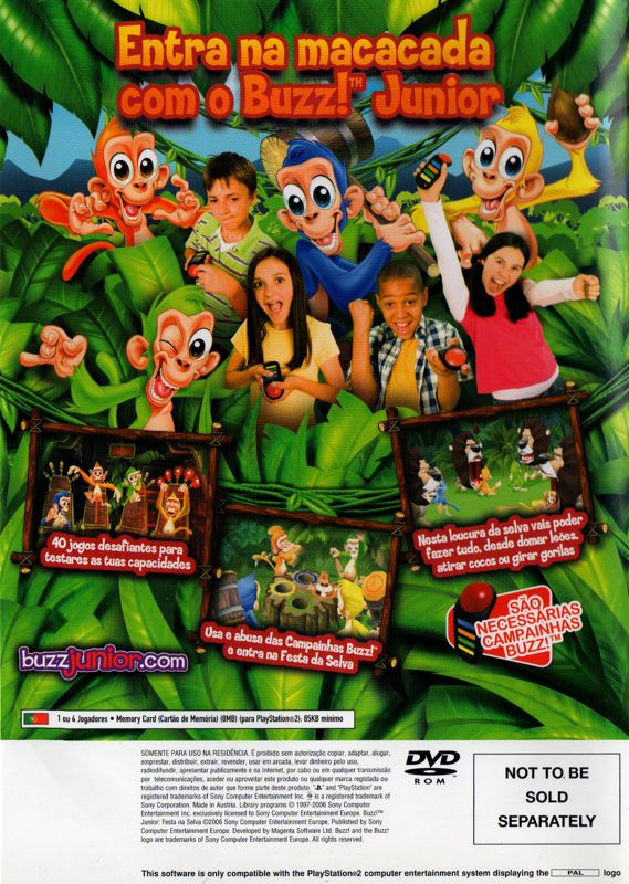 Back Cover for Buzz! Junior: Jungle Party (PlayStation 2)