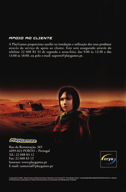 Manual for Frank Herbert's Dune (Windows) (Selecção release): Back