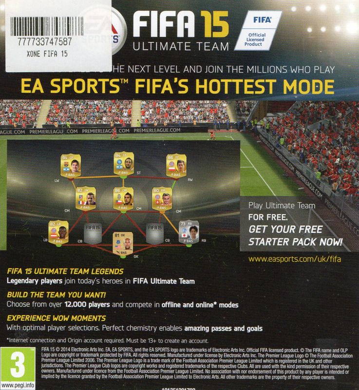 Advertisement for FIFA 15 (Xbox One): Ultimate Team mode Ad