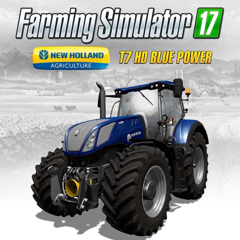 Front Cover for Farming Simulator 17: New Holland T7 HD Blue Power (PlayStation 4) (download release)