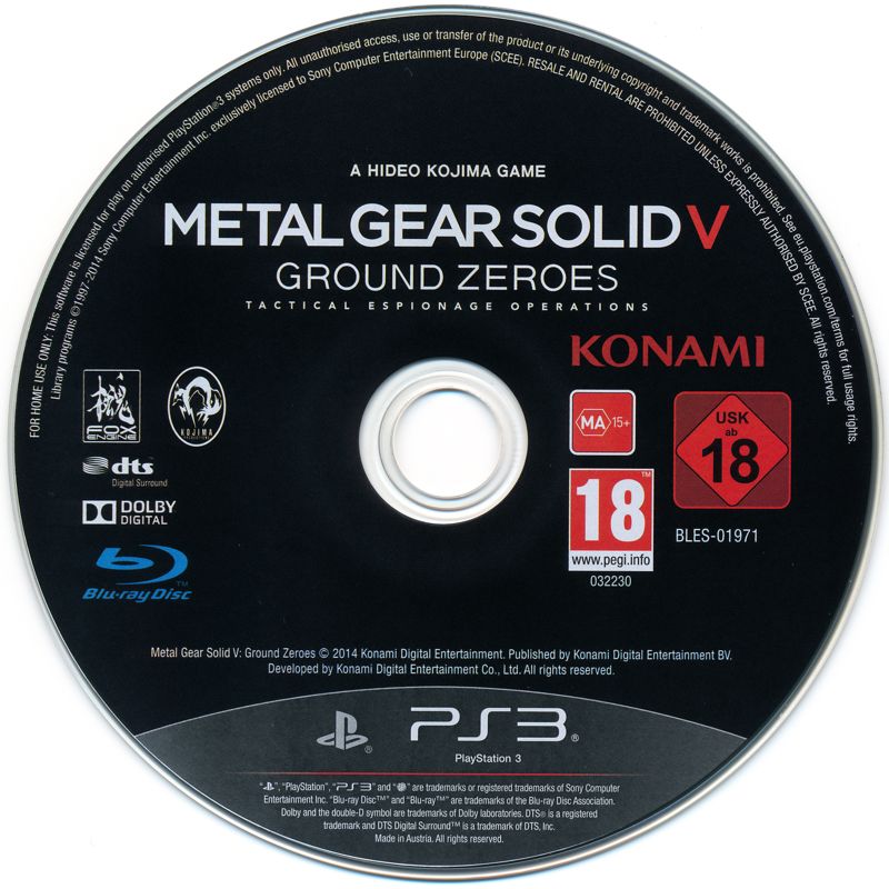 Media for Metal Gear Solid V: Ground Zeroes (PlayStation 3)