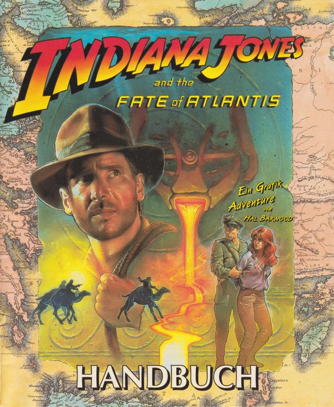 Manual for Indiana Jones and the Fate of Atlantis (DOS) (3.5" disk release - includes a hint book and poster): Front