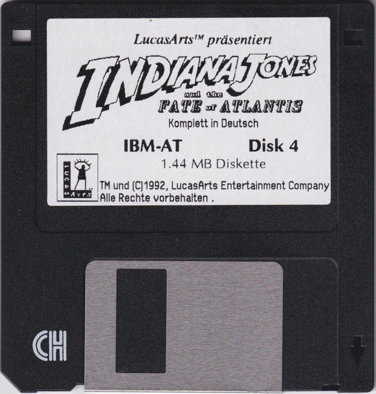 Media for Indiana Jones and the Fate of Atlantis (DOS) (3.5" disk release - includes a hint book and poster): Disk 4