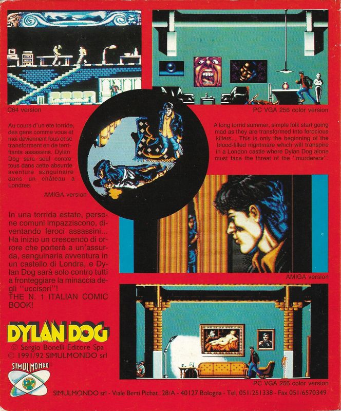 Back Cover for Dylan Dog: Murderers (DOS)