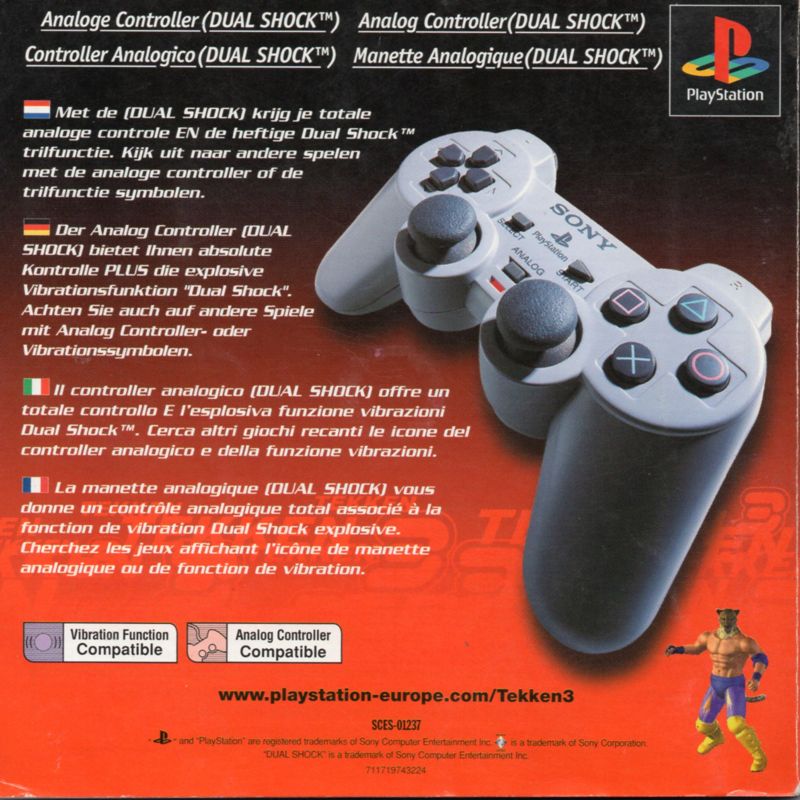 Manual for Tekken 3 (PlayStation): Back