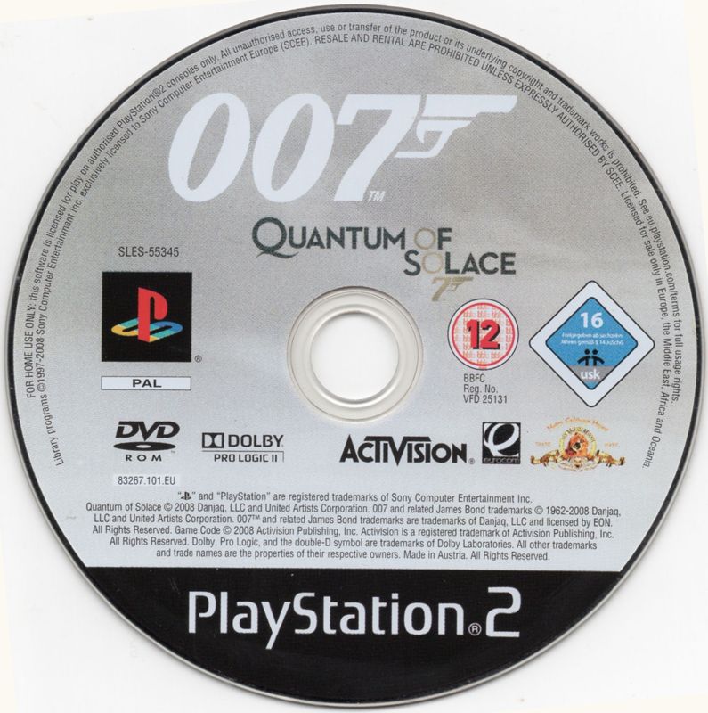 Media for 007: Quantum of Solace (PlayStation 2)