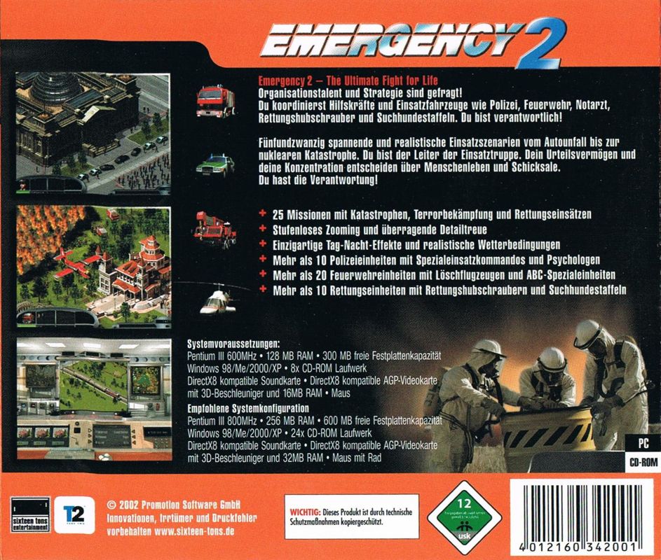 Back Cover for Emergency 2: The Ultimate Fight for Life (Windows) (Budget release)