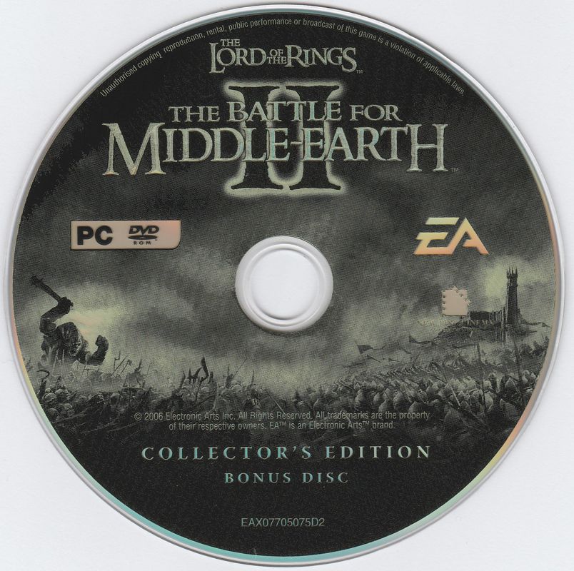 Extras for The Lord of the Rings: The Battle for Middle-earth II (Collector's Edition) (Windows) (General European release): Bonus Disc