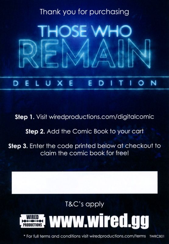 Extras for Those Who Remain (Deluxe Edition) (Windows): Flyer with DLC for the Digital Comic - Front