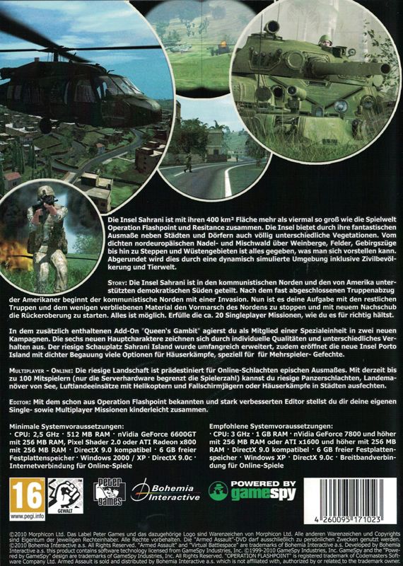 Other for ArmA: Armed Assault - Gold Edition (Windows) (Peter Games release): Keep Case - Back