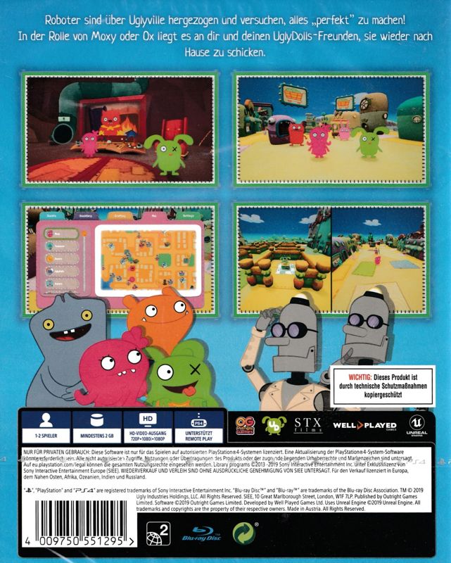 Back Cover for UglyDolls: An Imperfect Adventure (PlayStation 4)