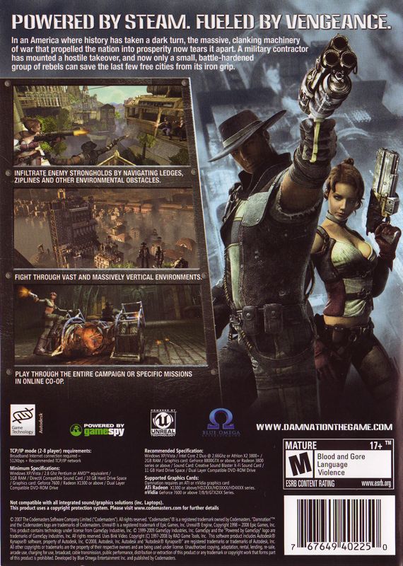 Back Cover for Damnation (Windows)