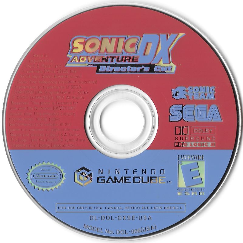 Media for Sonic Adventure DX (Director's Cut) (GameCube) (Player's Choice release)