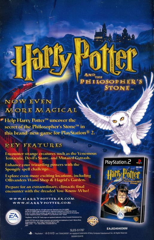 Manual for Harry Potter: Quidditch World Cup (PlayStation 2): Back
