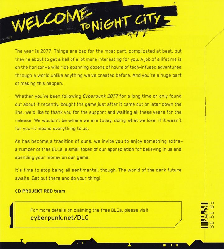 Cyberpunk 2077 cover or packaging material - MobyGames