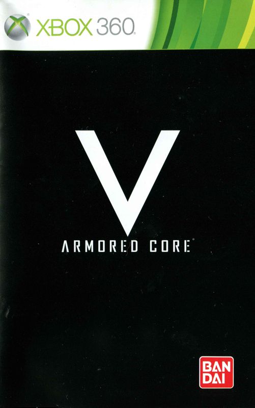Manual for Armored Core V (Xbox 360): Front