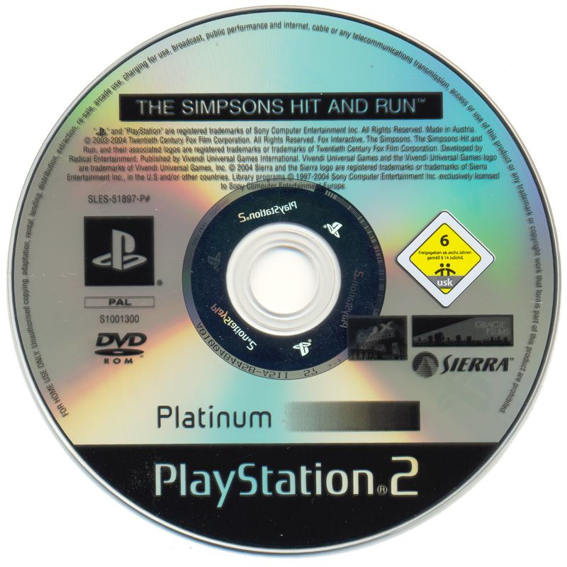 Media for The Simpsons: Hit & Run (PlayStation 2) (Platinum release)