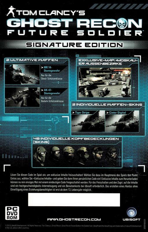 Extras for Tom Clancy's Ghost Recon: Future Soldier (Signature Edition) (Windows): Extra Content Download Code
