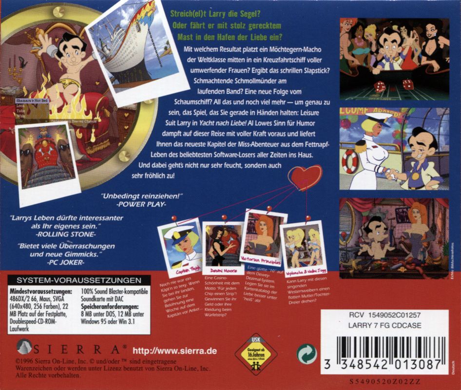 Other for Leisure Suit Larry: Ultimate Pleasure Pack (DOS and Windows and Windows 3.x): Jewel Case Leisure Suit Larry VII - Back