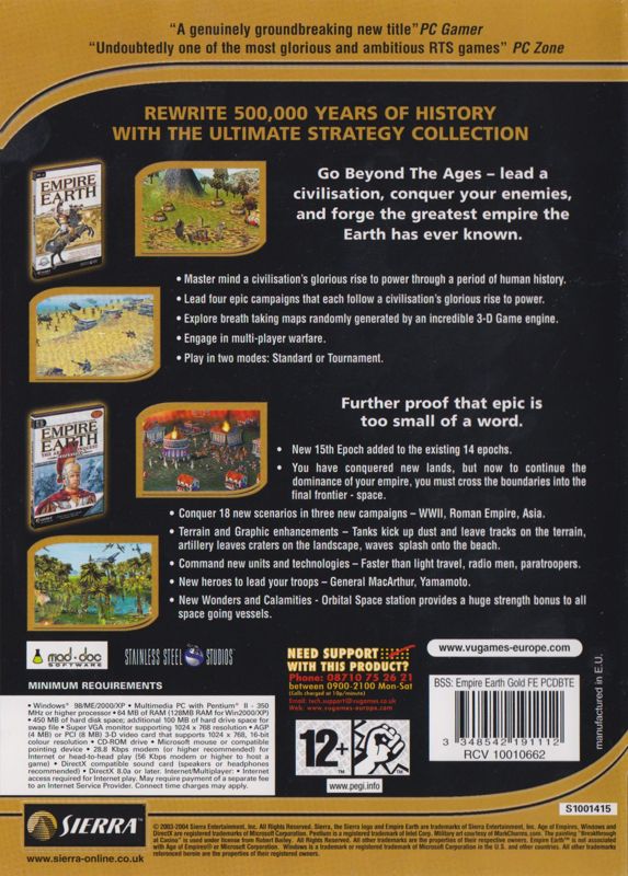 Back Cover for Empire Earth: Collection (Windows) (BestSeller Series release)