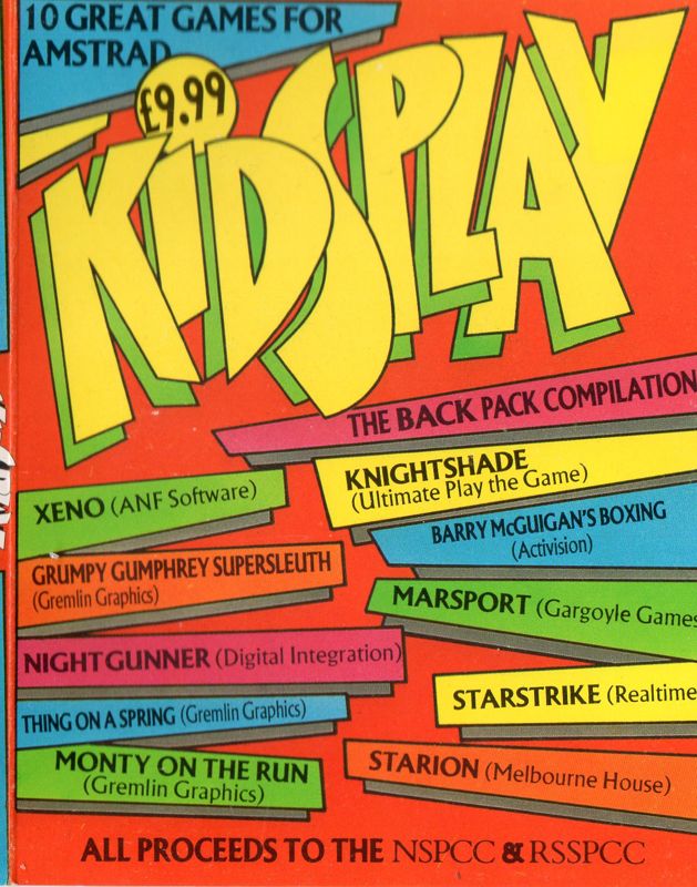 Front Cover for Kidsplay: The Back Pack Compilation (Amstrad CPC)