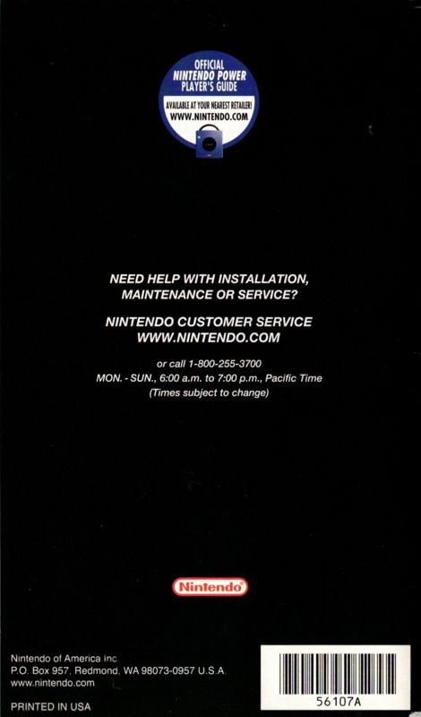 Manual for Metroid Prime 2: Echoes (GameCube): Back