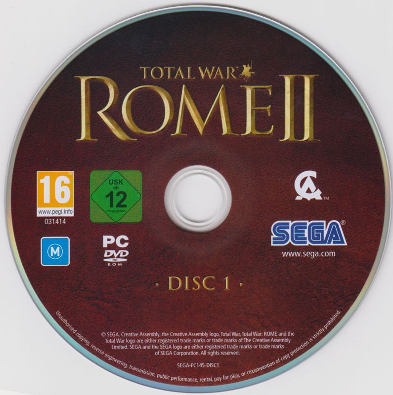 Media for Total War: Rome II (Windows): Disc 1