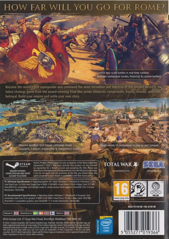 Back Cover for Total War: Rome II (Windows)