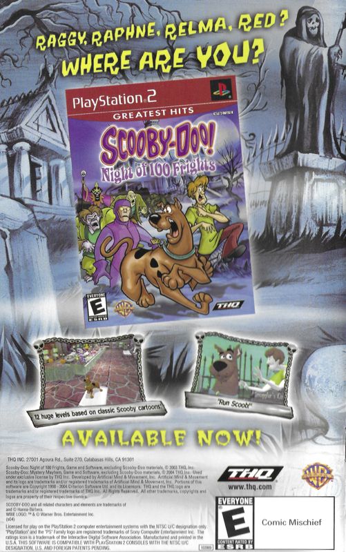Manual for Scooby-Doo!: Mystery Mayhem (PlayStation 2): Back