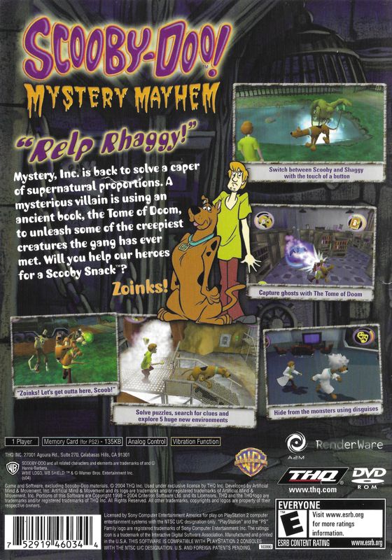Back Cover for Scooby-Doo!: Mystery Mayhem (PlayStation 2)