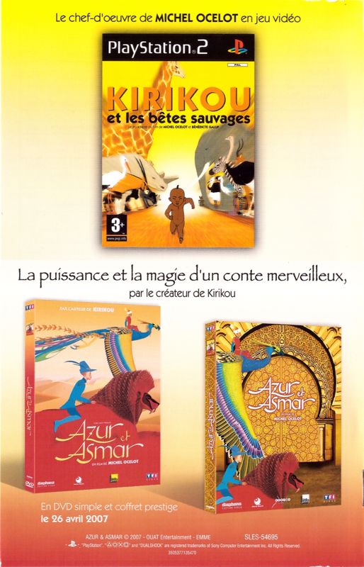 Manual for Azur & Asmar (PlayStation 2): Back