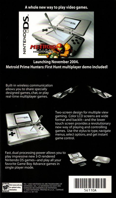 Advertisement for Metroid Prime 2: Echoes (GameCube): Metroid Prime: Hunters - Back