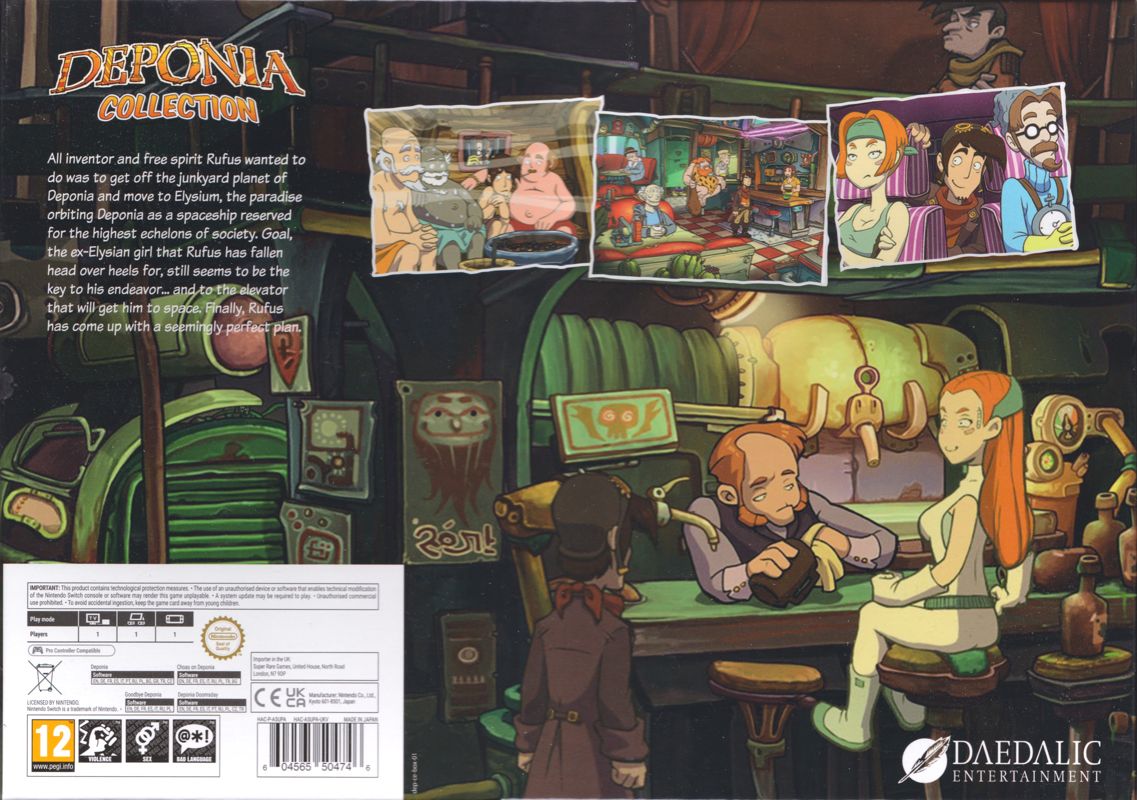 Back Cover for Deponia Collection (Collector's Edition) (Nintendo Switch) (SRG CE #6 release)