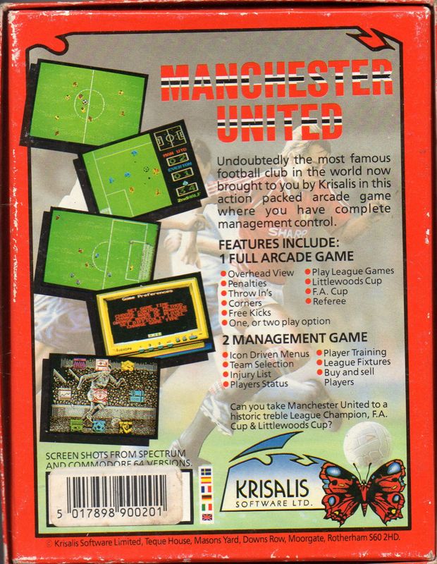 Back Cover for Manchester United (Amstrad CPC)