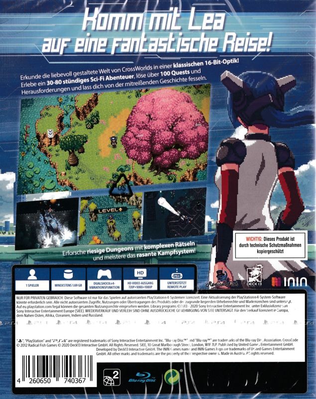Back Cover for CrossCode (PlayStation 4)
