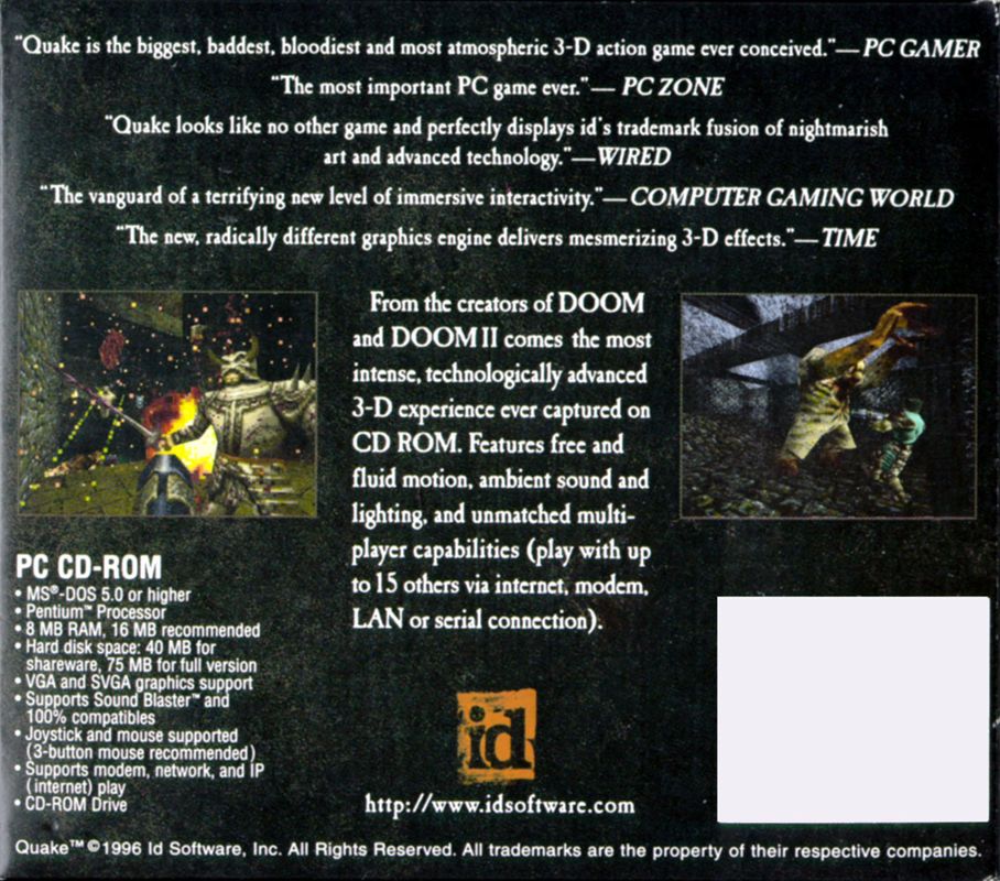 Other for Quake (DOS) (First release with Digipak): Digipak Back