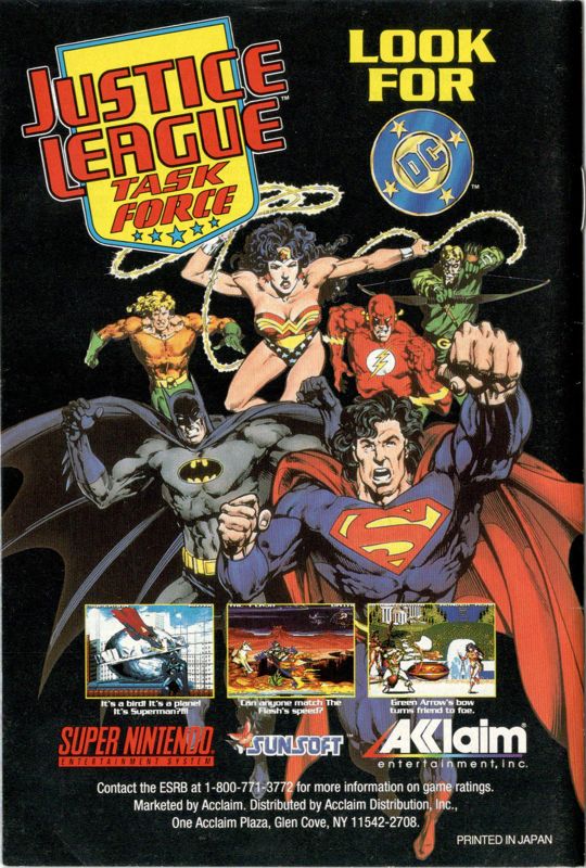 Manual for Judge Dredd (SNES) (With sticker): Back