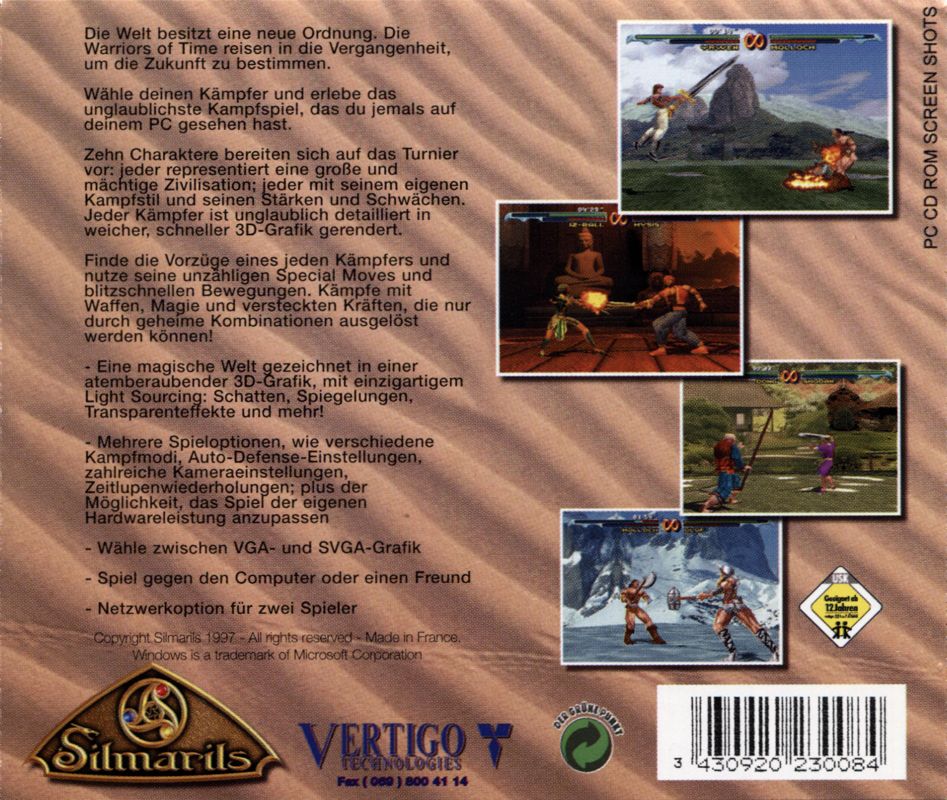 Other for Time Warriors (DOS and Windows): Jewel Case - Back