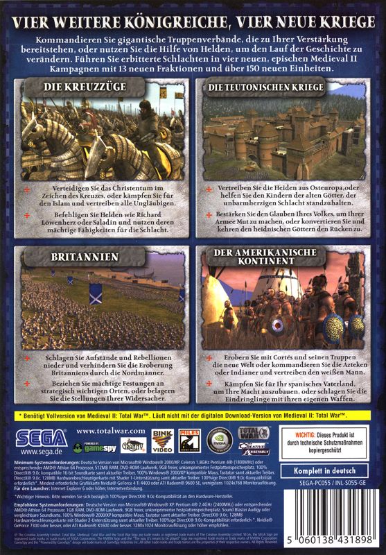 Back Cover for Medieval II: Total War - Kingdoms (Windows)
