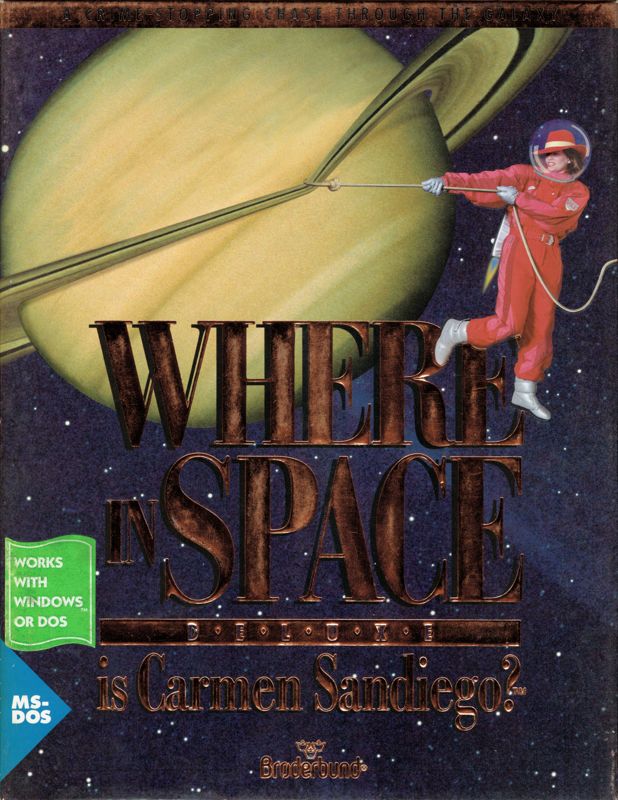 Front Cover for Where in Space Is Carmen Sandiego?: Deluxe (DOS) (Alternate release without VAL 9000 sticker)