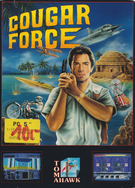 Front Cover for Cougar Force (DOS) (5.25" floppy disk release)