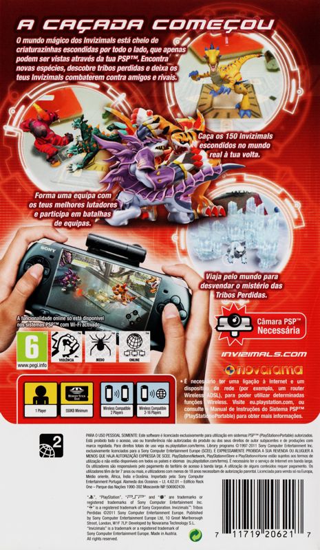 Back Cover for InviZimals: The Lost Tribes (PSP)