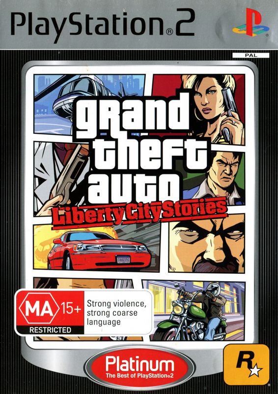 Front Cover for Grand Theft Auto: Liberty City Stories (PlayStation 2) (Platinum release)