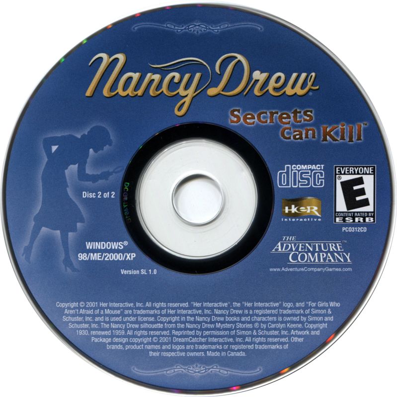 Media for Nancy Drew: 75th Anniversary Edition (Limited Edition) (Windows) (Alternate release): <i>Secrets Can Kill</i> - Disc 2