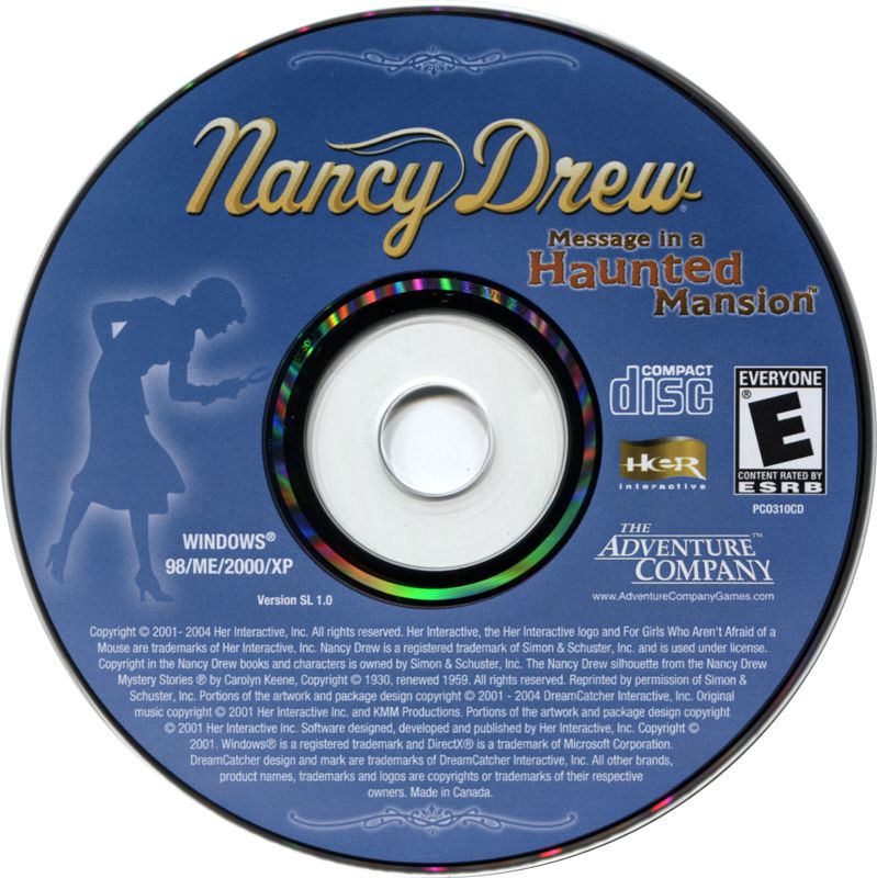 Media for Nancy Drew: 75th Anniversary Edition (Limited Edition) (Windows) (Alternate release): <i>Message in a Haunted Mansion</i>