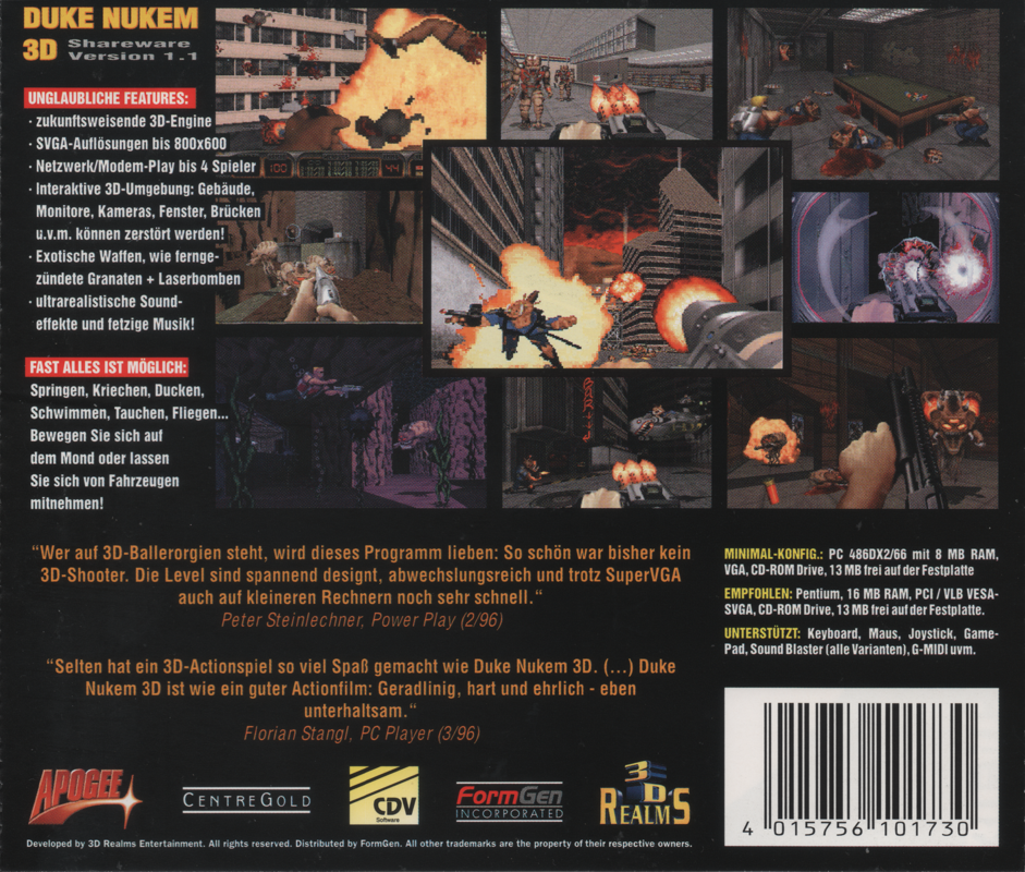 Other for Duke Nukem 3D (DOS): Jewel Case - Back Cover