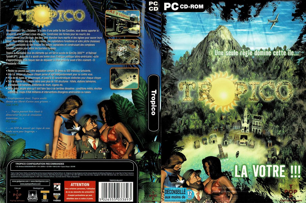 Tropico: Le jeu Officiel et son Add-on cover or packaging material -  MobyGames