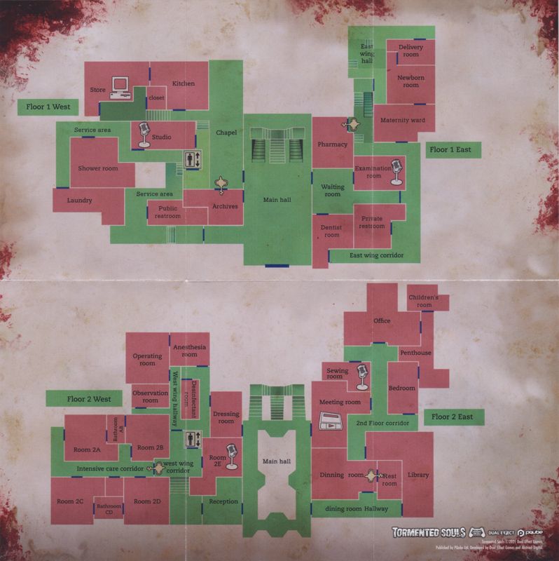 Map for Tormented Souls (Nintendo Switch): 1st & 2nd Floor