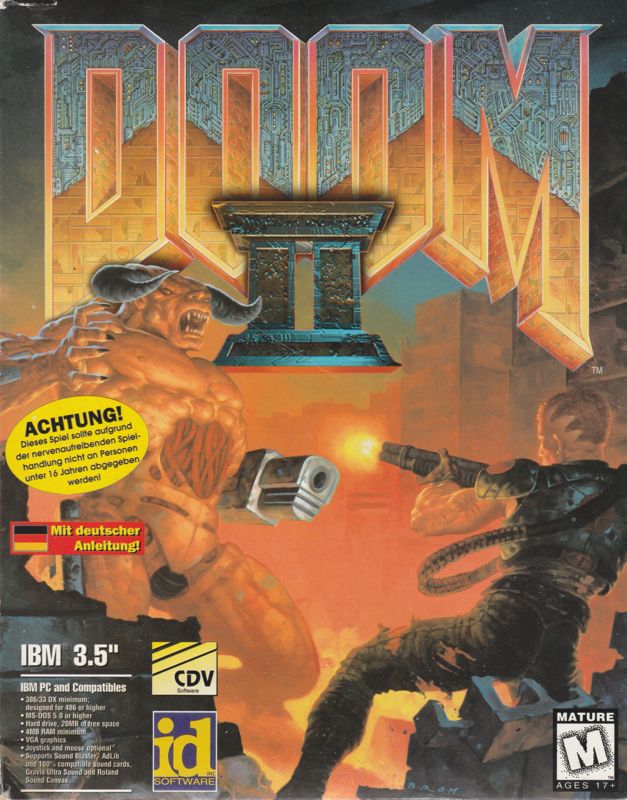 Front Cover for Doom II (DOS) (3.5" floppy disk release)