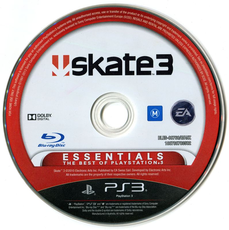 Media for skate 3 (PlayStation 3) (Essentials release)